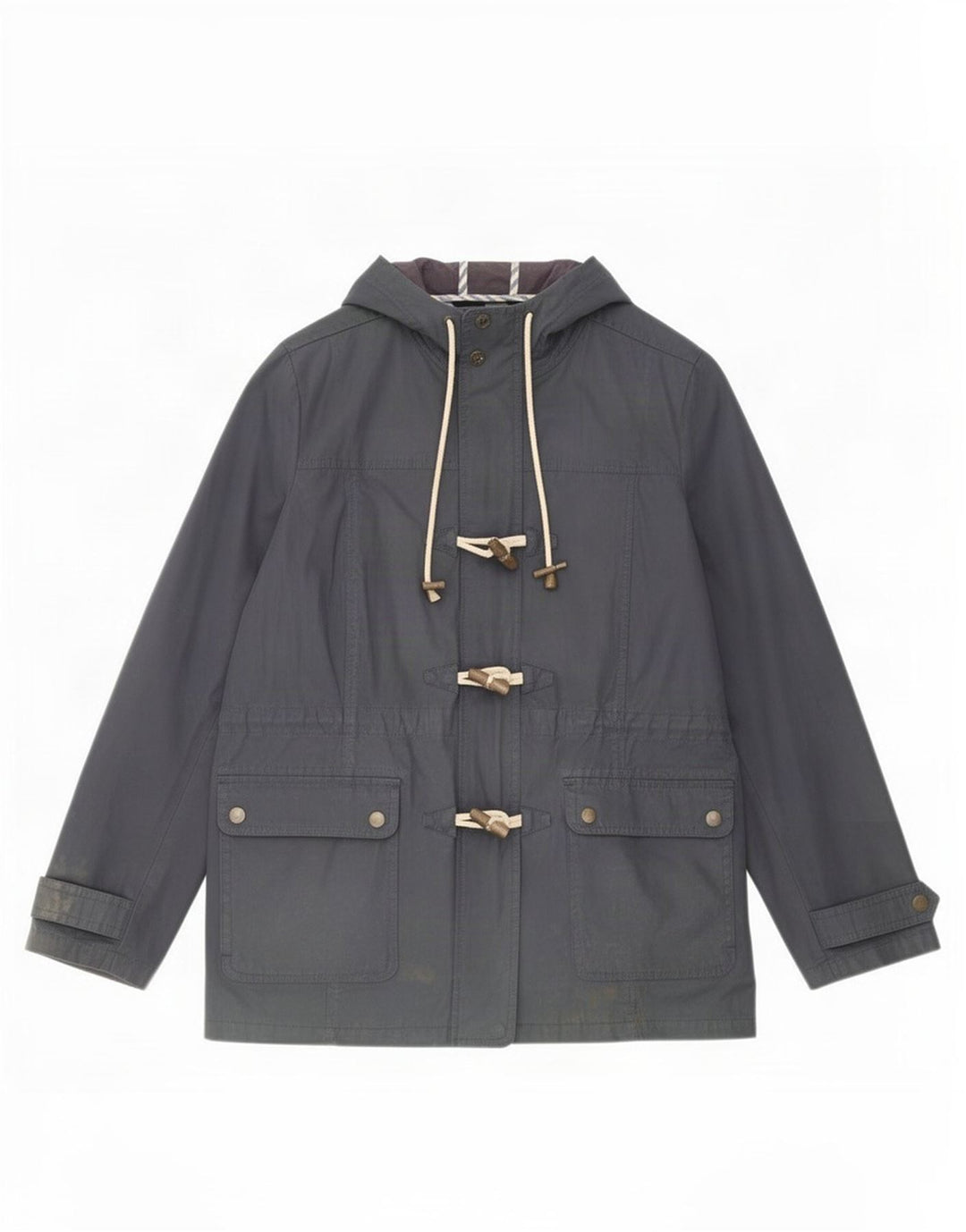 Fat Face Damen-Jacke aus gewachster Baumwolle mit Kapuze, UK 12, Mittelmarineblau, Polyester