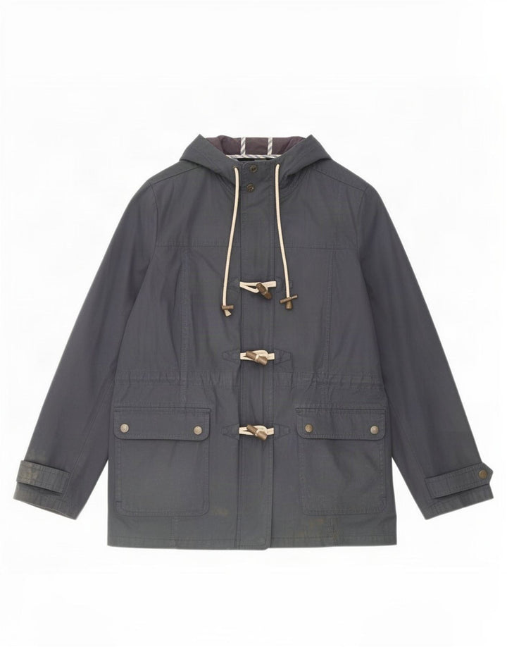 Fat Face Damen-Jacke aus gewachster Baumwolle mit Kapuze, UK 12, Mittelmarineblau, Polyester