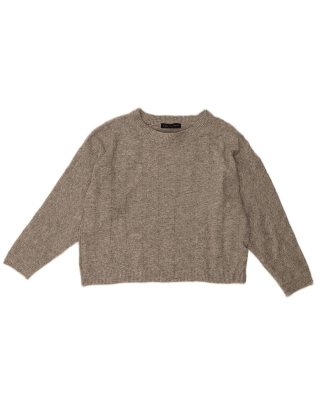 Marks & Spencer Damen-Pullover mit Rundhalsausschnitt, Gr. 12, Mittelgrau meliert