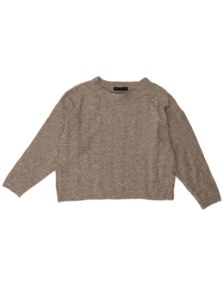 Marks & Spencer Damen-Pullover mit Rundhalsausschnitt, Gr. 12, Mittelgrau meliert