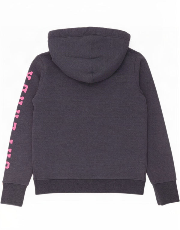 Superdry Graphic Hoodie-Pullover für Damen, UK 14, mittelmarineblaue Baumwolle