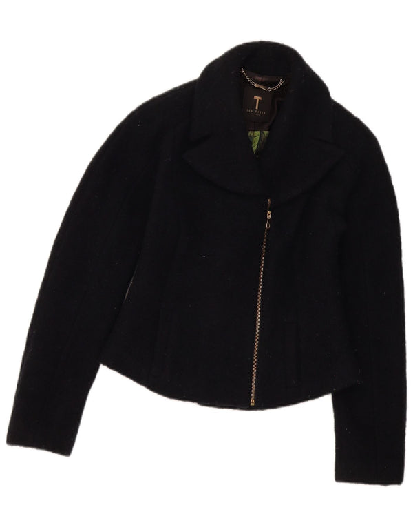 Ted Baker Damen Bolerojacke UK 8 Small Schwarze Wolle