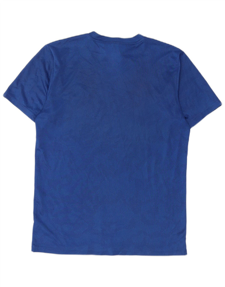 Adidas Damen Climalite T-Shirt Top Small Blau Geometrisch Polyester