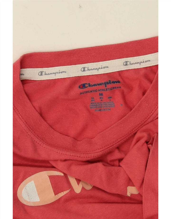 Champion Damen Grafik-T-Shirt-Oberteil UK 12 Mittelrot