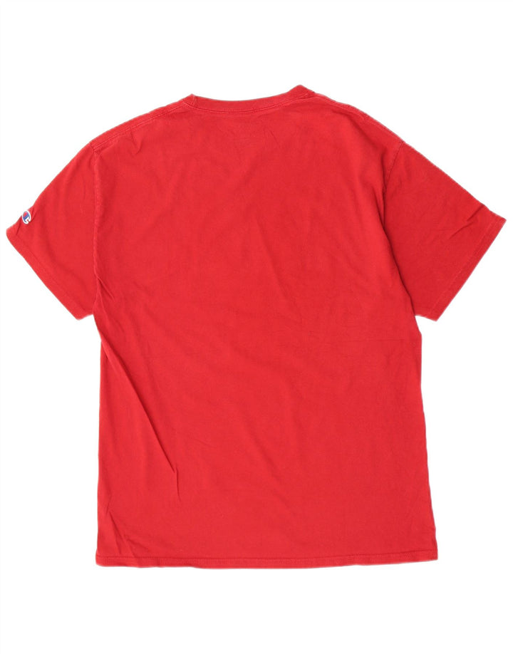 Champion Herren-T-Shirt mit Grafik, Größe L, aus roter Baumwolle