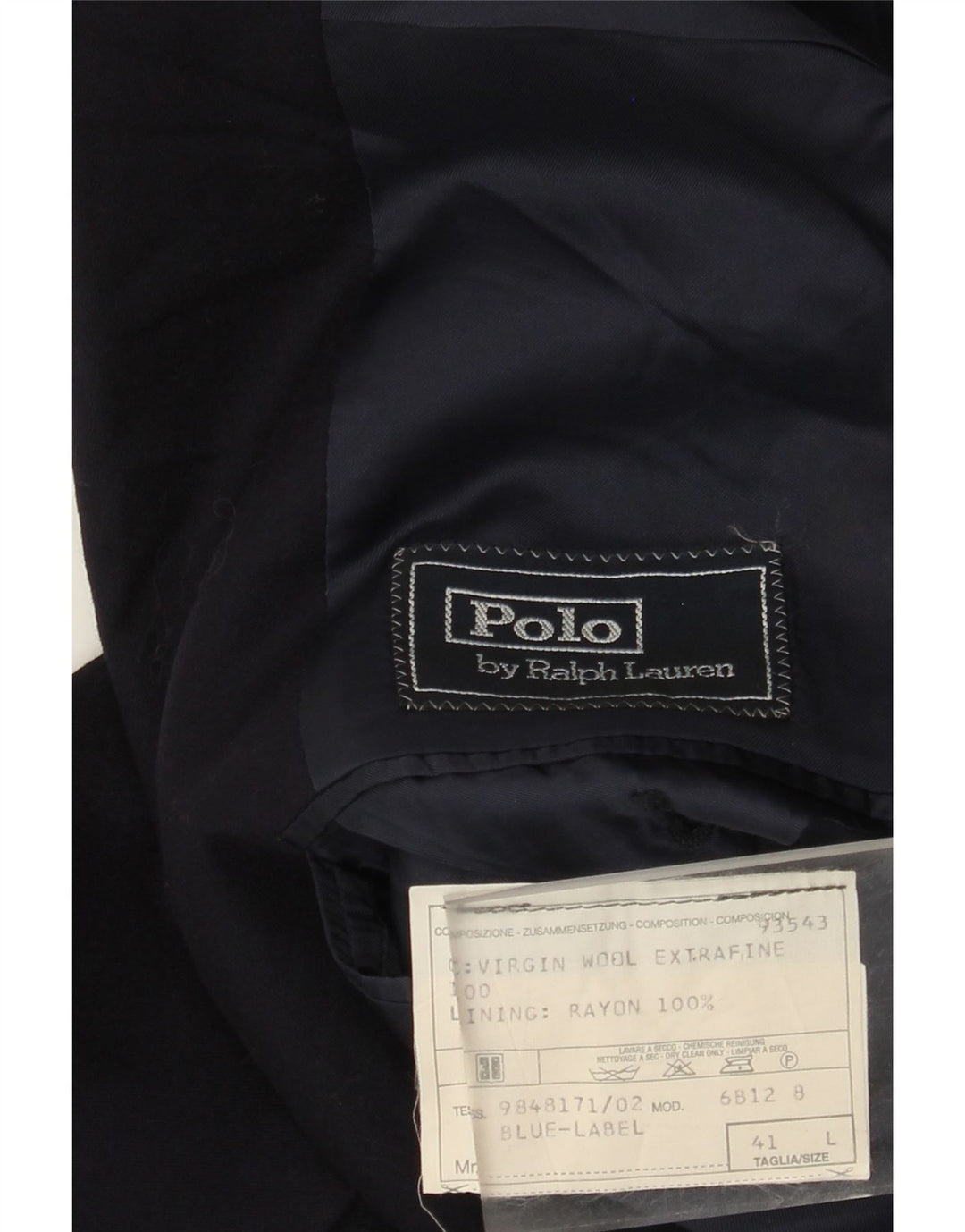 Polo Ralph Lauren Herren-Blazer mit 2 Knöpfen, UK 40, große marineblaue Wolle