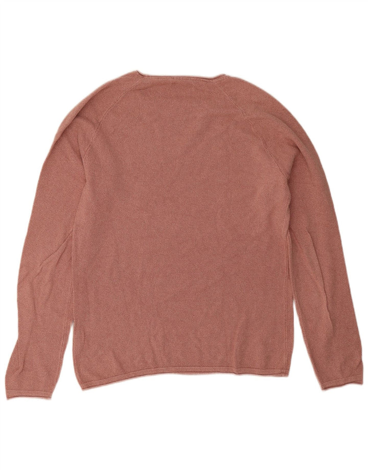 Jack & Jones Herren-Pullover mit Rundhalsausschnitt, groß, rosa Baumwolle