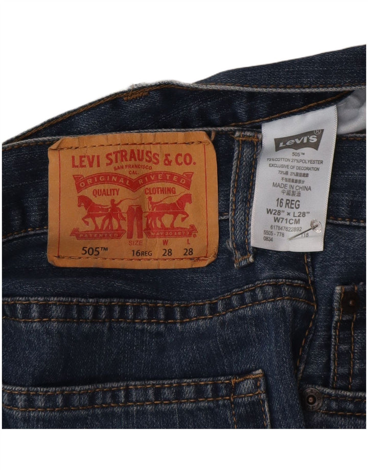 Levi's Jungen 505 Regular Straight Jeans 15–16 Jahre W38 L38 Blaue Baumwolle