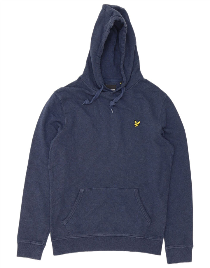 Lyle & Scott Herren-Kapuzenpullover aus mittelblauer, marineblauer Baumwolle