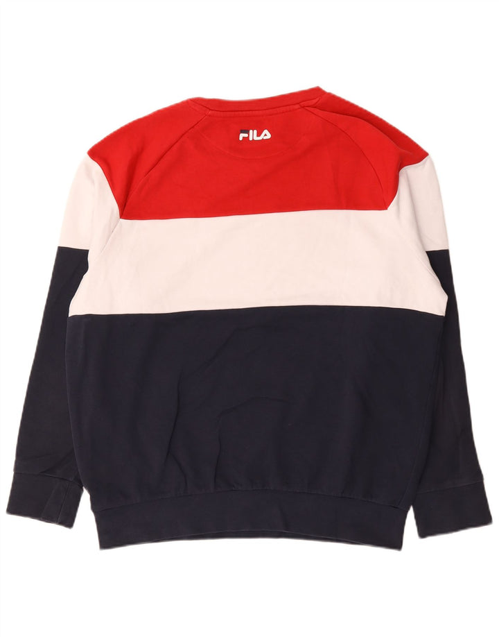 Fila Herren-Sweatshirt mit Grafik, groß, mehrfarbig, Colourblock-Baumwolle