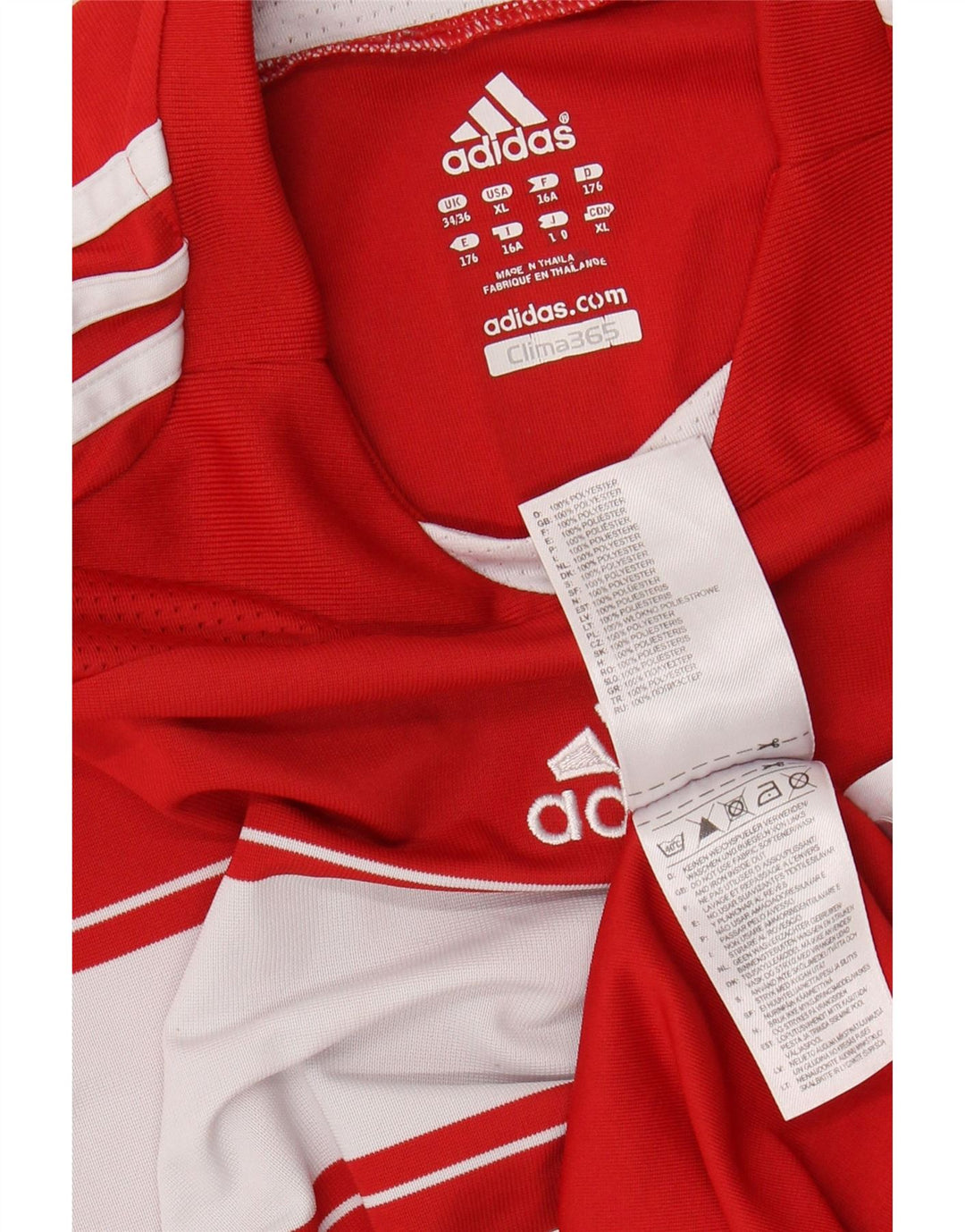 ADIDAS Jungen FC Bayern München T-Shirt mit Grafik, 15–16 Jahre, rot gestreift