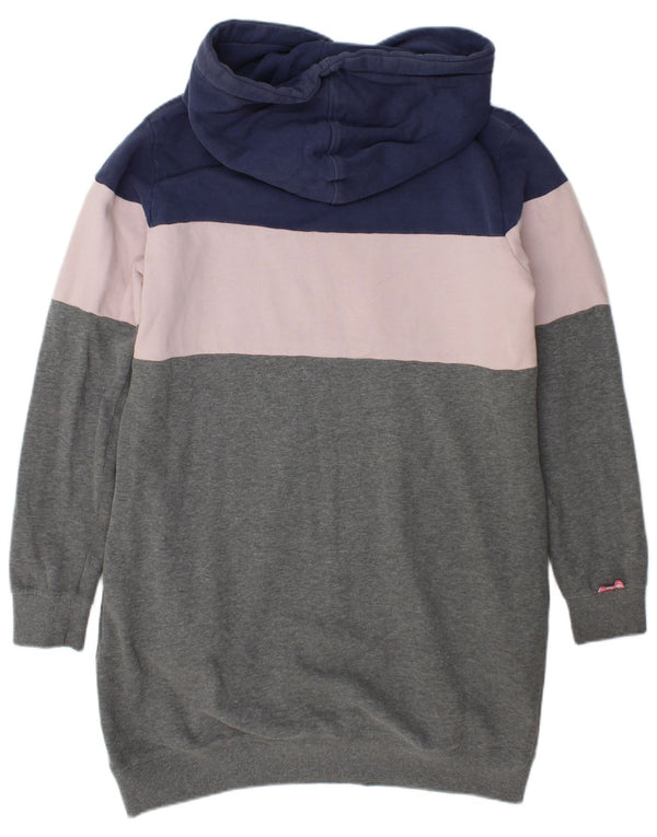 Superdry Graphic Hoodie-Kleid für Damen, UK 14, Größe L, Grau, Farbblock
