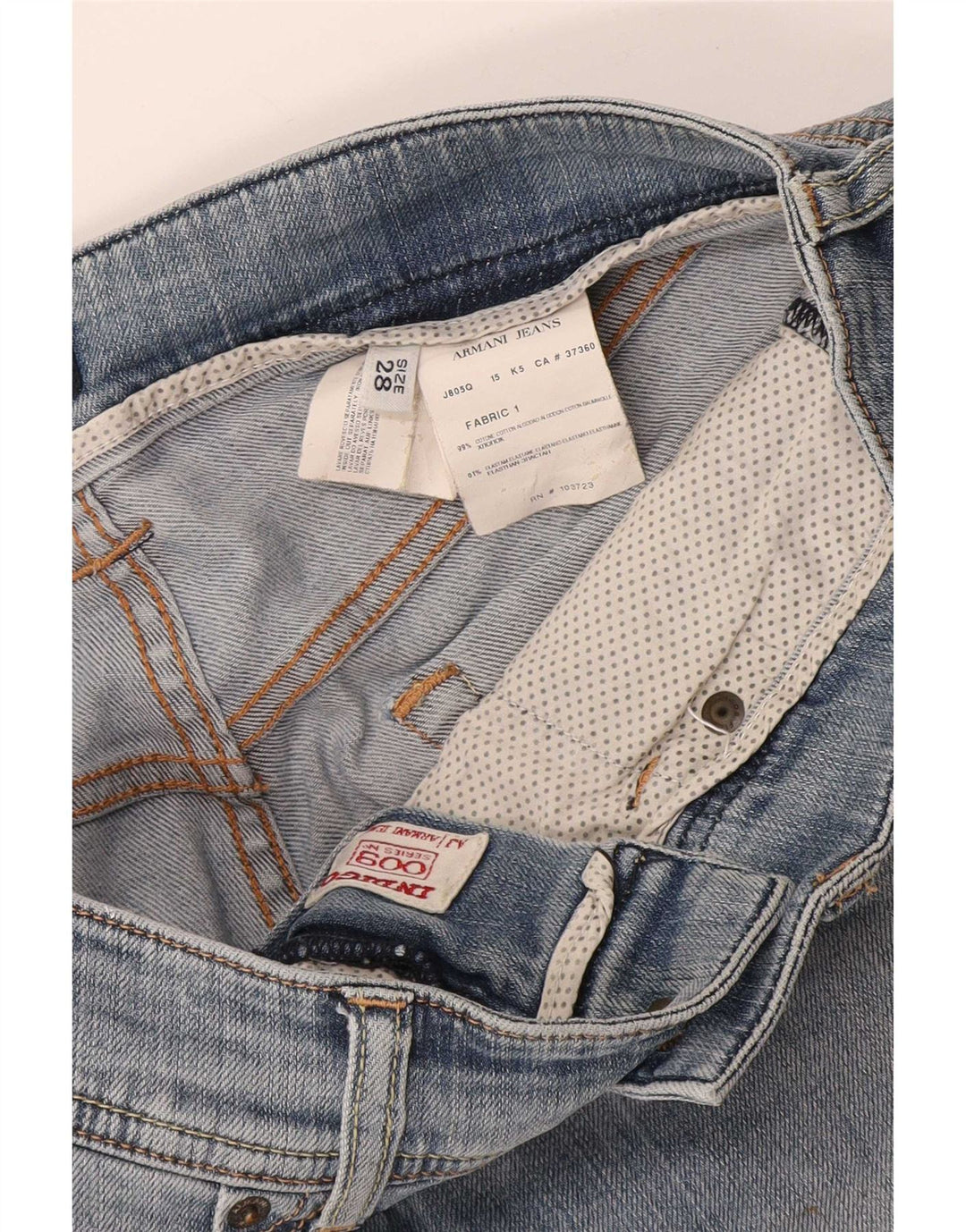 Armani Damen Jeansshorts W28 mittelblaue Baumwolle