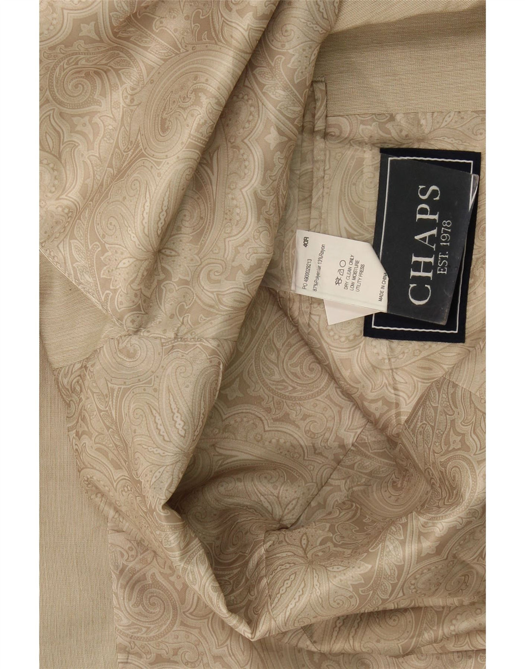 Chaps Herren-Blazer mit 2 Knöpfen, UK 40, Größe L, Beige, Polyester
