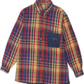 LES COPAINS Boys Flannel Shirt 15-16 Years Multicoloured Check Cotton Vintage Les Copains and Second-Hand Les Copains from Messina Hembry 