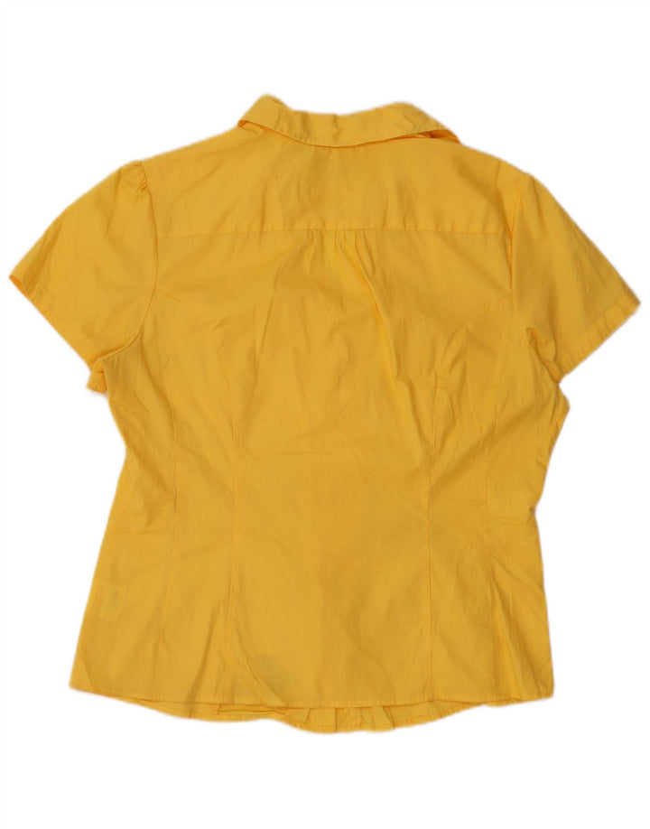 LEE Damen Riders Kurzarmhemd UK 14 Mittelgelbe Baumwolle