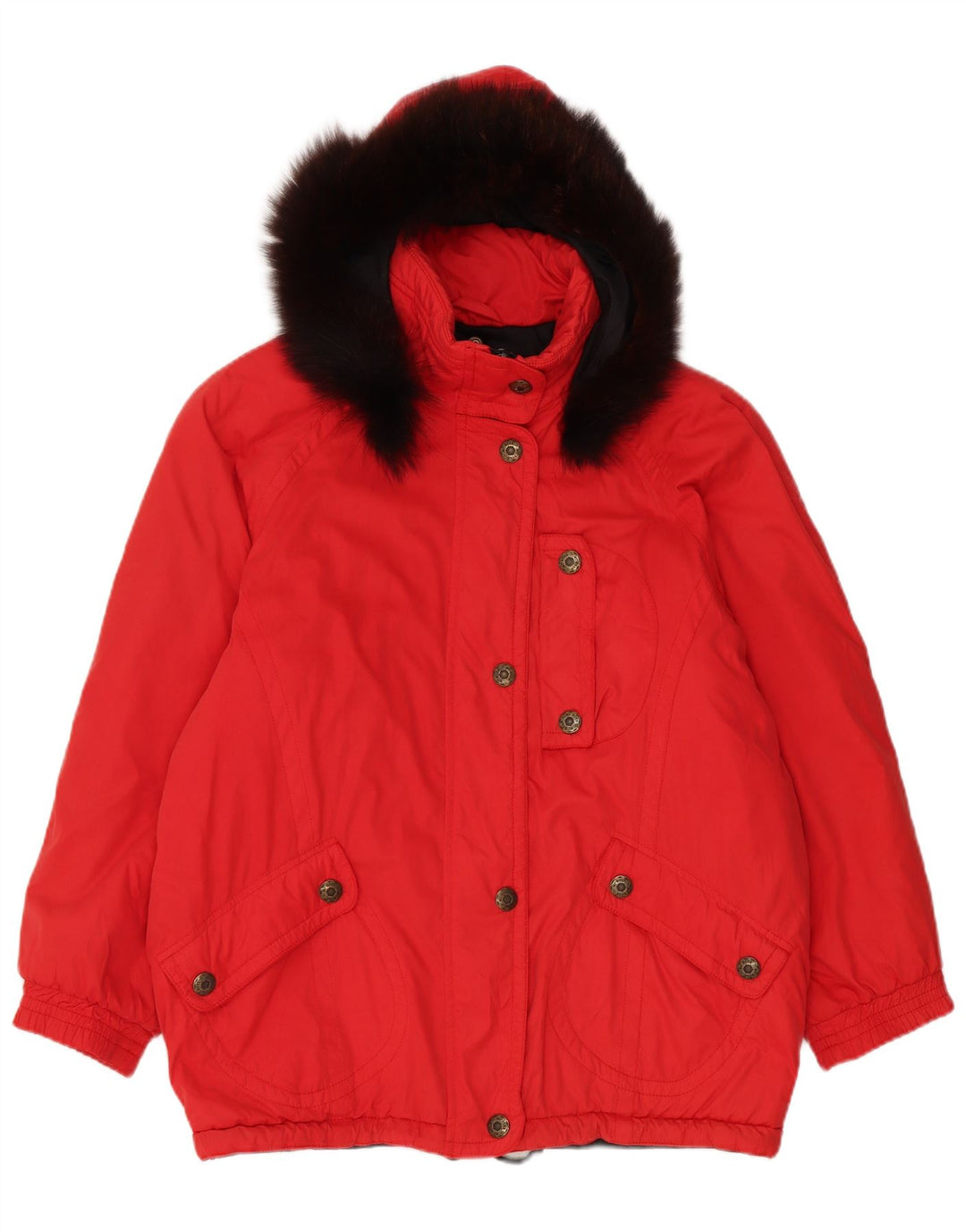 MC Ross Damen-Windbreaker-Jacke mit Kapuze, übergroß, Größe 40, Rot