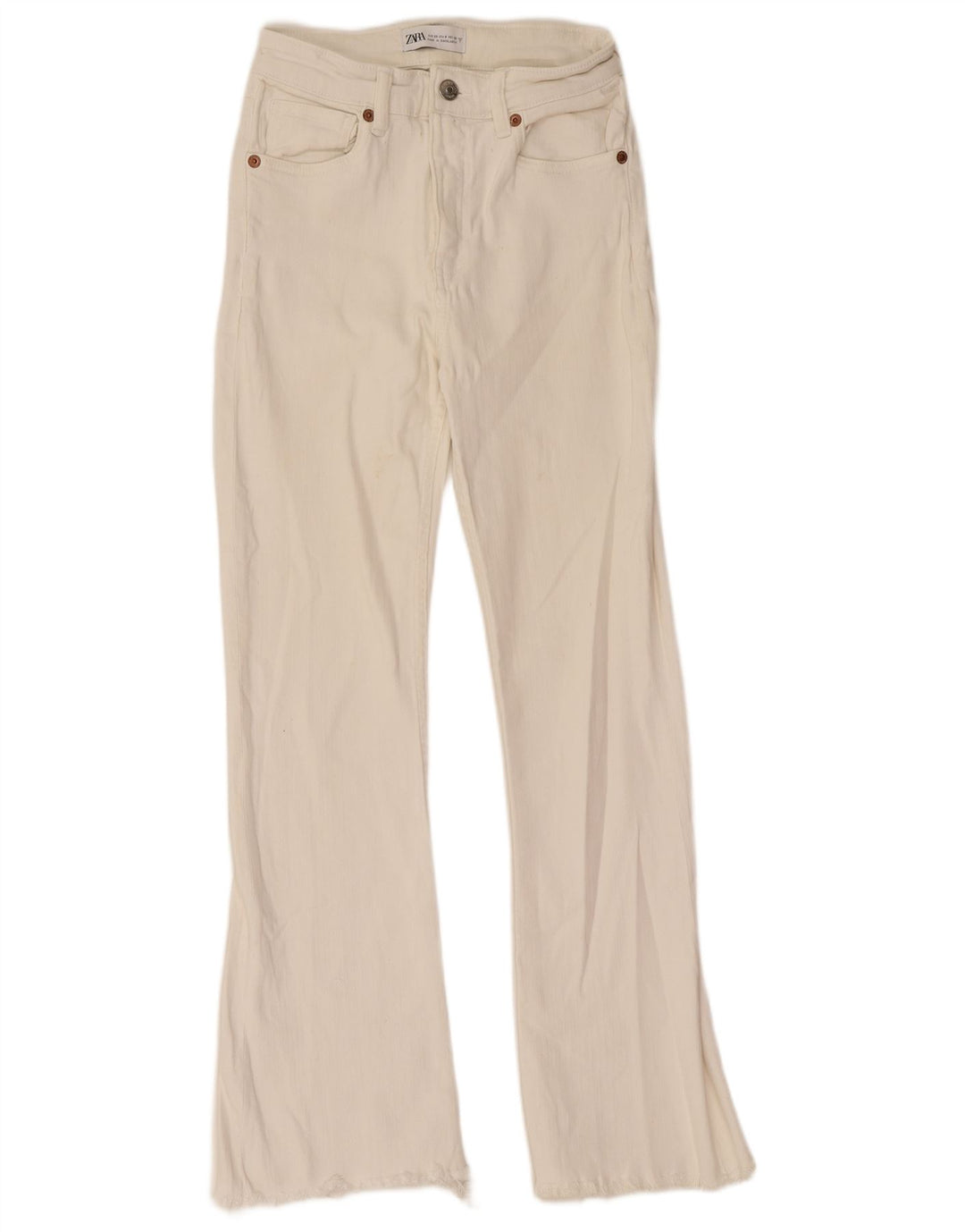 Zara Damen Schlagjeans EU 32 2XS W22 L26 Weiß