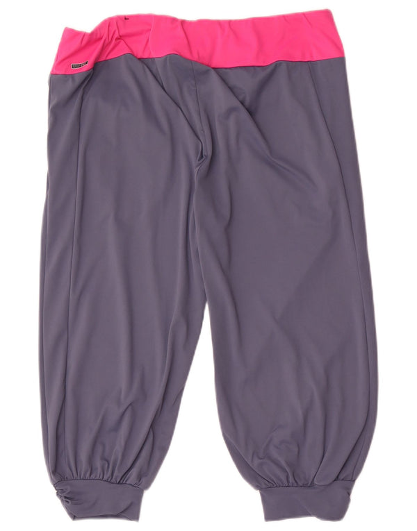 Puma Damen Bermuda Sport Shorts UK 14 Large Grau Colourblock Sports