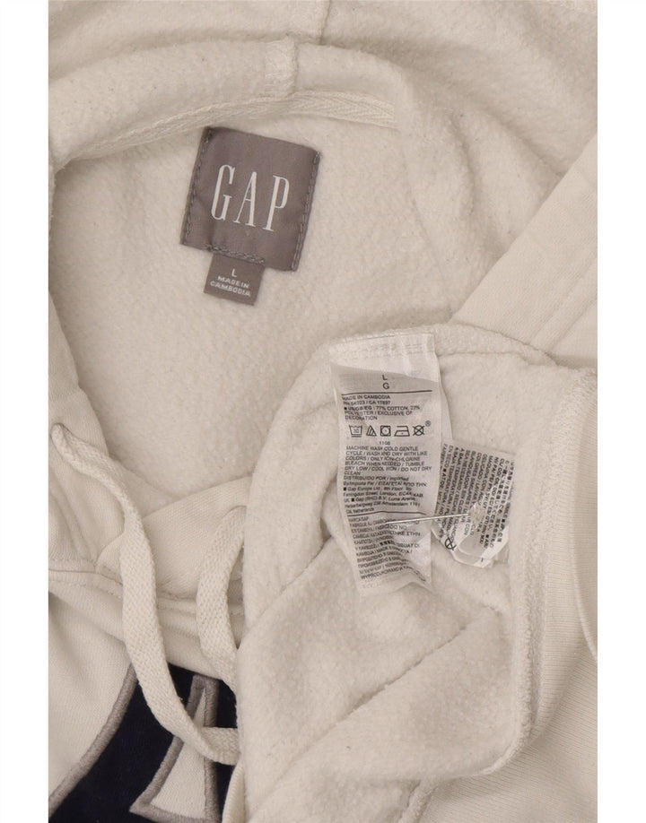 Gap Herren-Kapuzenpullover mit Grafik, groß, aus weißer Baumwolle