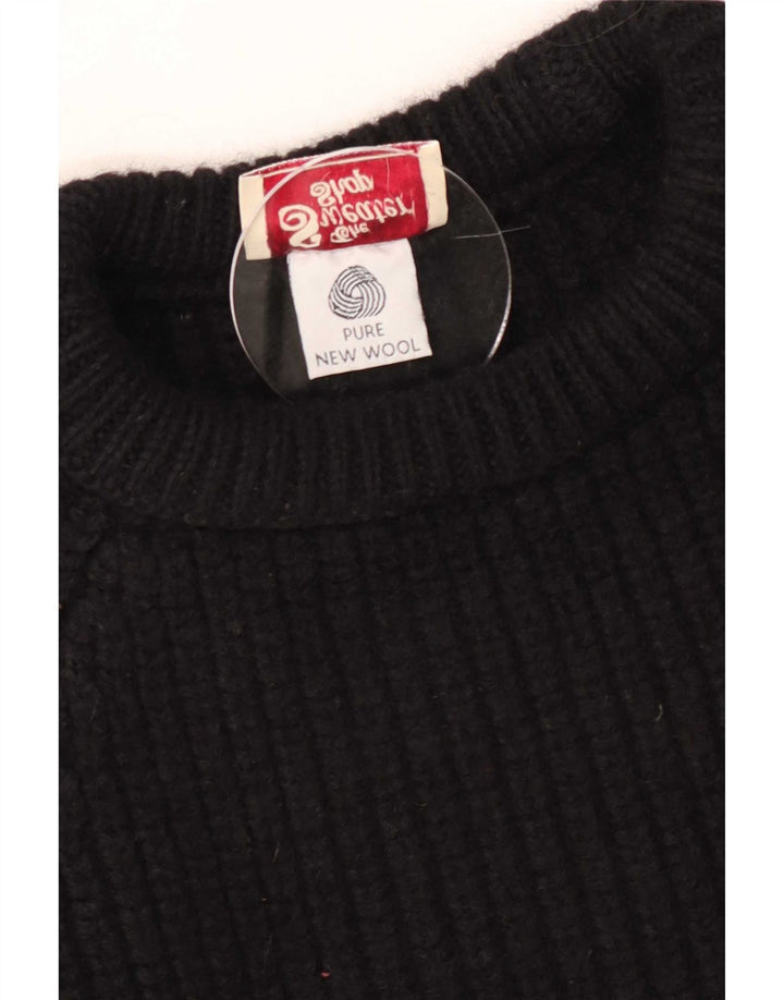 The Sweater Shop Herren-Pullover mit U-Boot-Ausschnitt, Mittelschwarz, Schurwolle