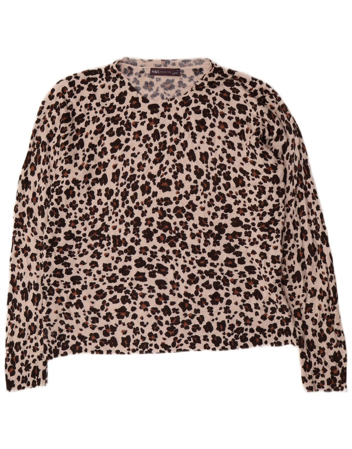 Marks & Spencer Damen Pullover mit Rundhalsausschnitt, UK 14, Mittelbraun