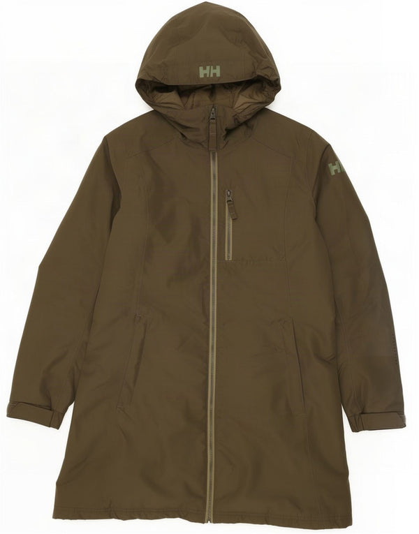 Helly Hansen Wattierter Damenmantel mit Kapuze, UK 14, mittleres Khaki, Polyester
