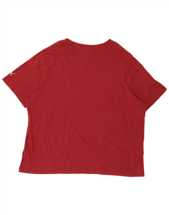 Puma Herren Grafik T-Shirt Top 3XL Rot Baumwolle