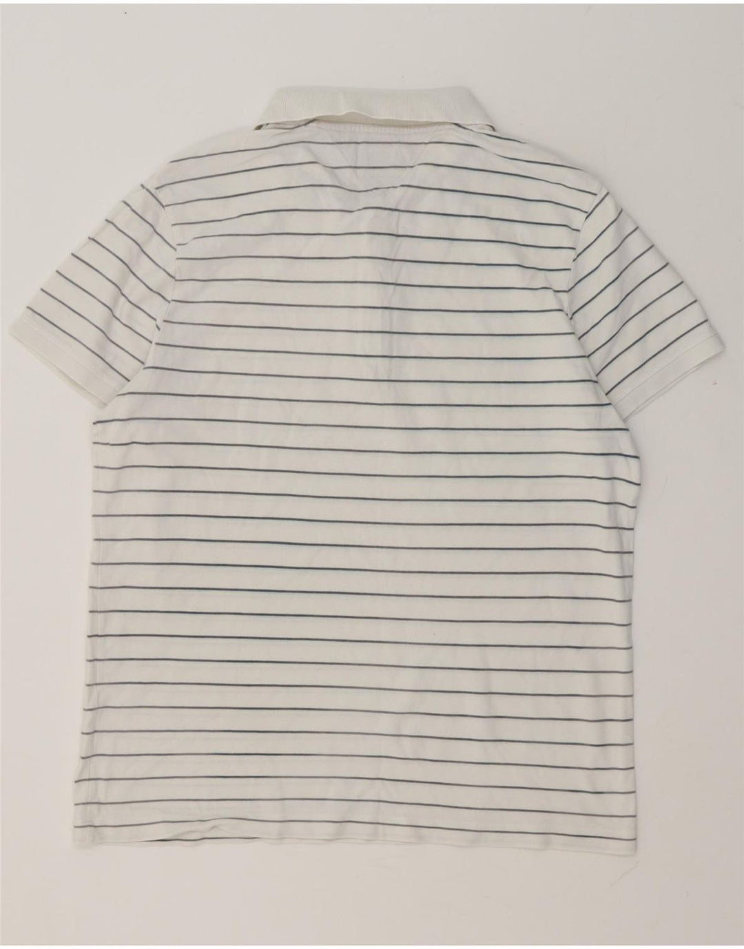 Tommy Hilfiger Herren Poloshirt XL Weiß gestreift
