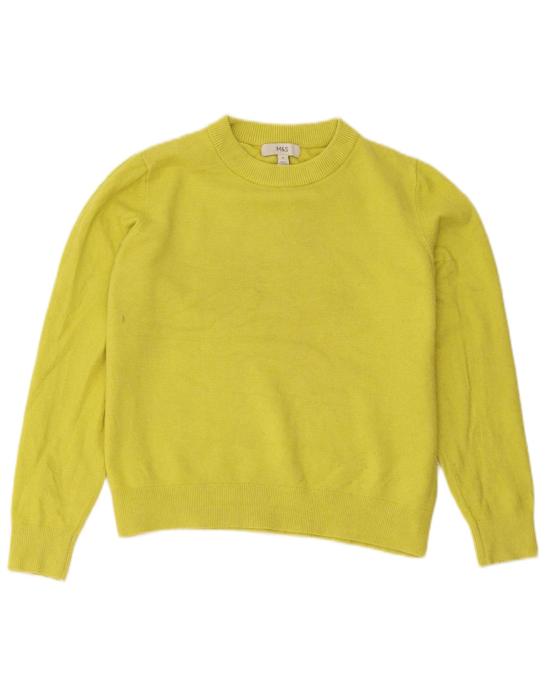 Marks & Spencer Damen-Pullover mit Rundhalsausschnitt, Gr. 14, Mittelgelb