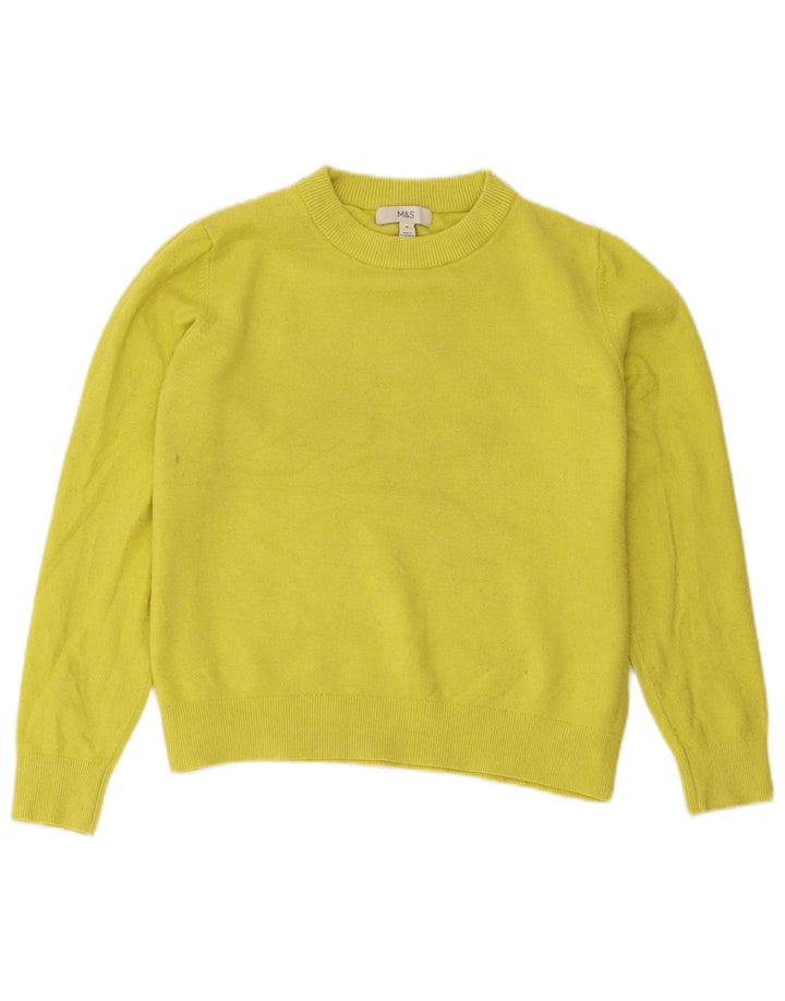 Marks & Spencer Damen-Pullover mit Rundhalsausschnitt, Gr. 14, Mittelgelb