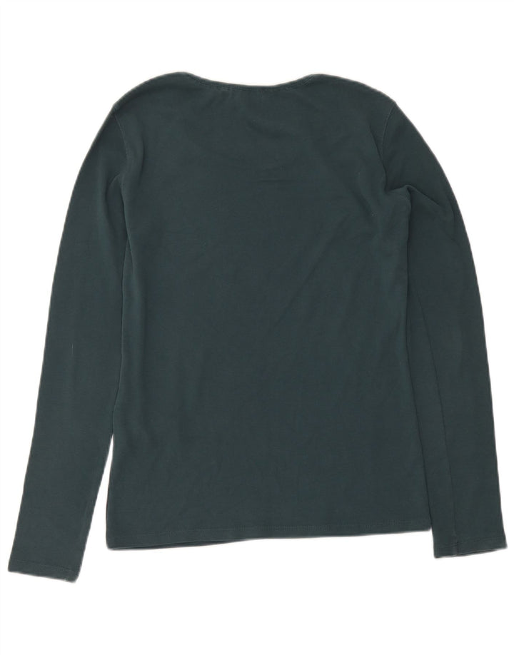 Max & Co. Damen Grafikoberteil Langarm UK 12 Mittelgrüne Baumwolle