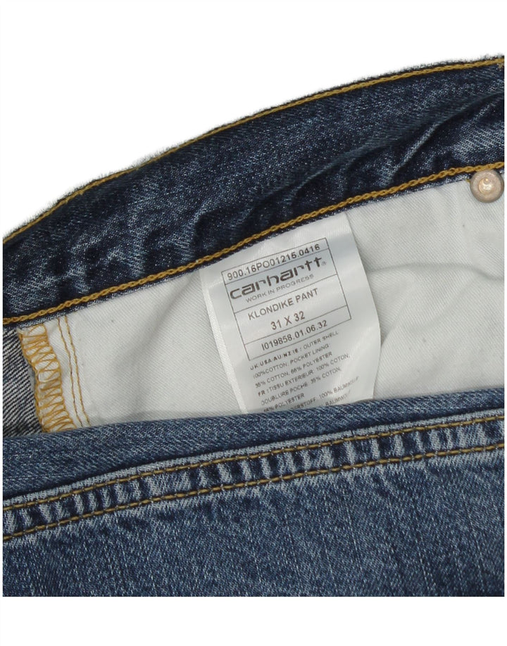 CARHARTT Herren Klondike Tapered Jeans W31 L25 Blaue Baumwolle