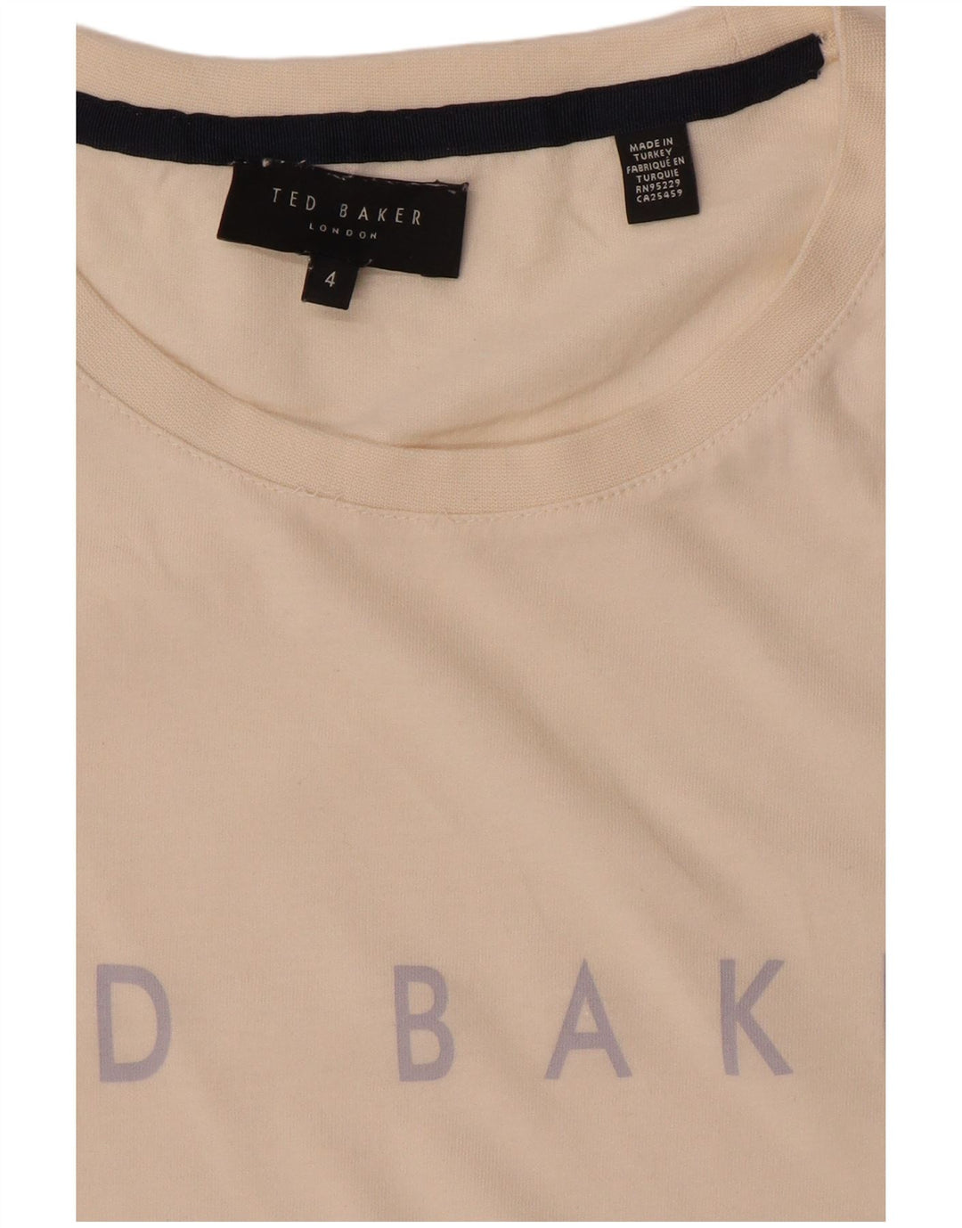 Ted Baker Herren-T-Shirt mit Grafik, Größe 4, groß, Weiß