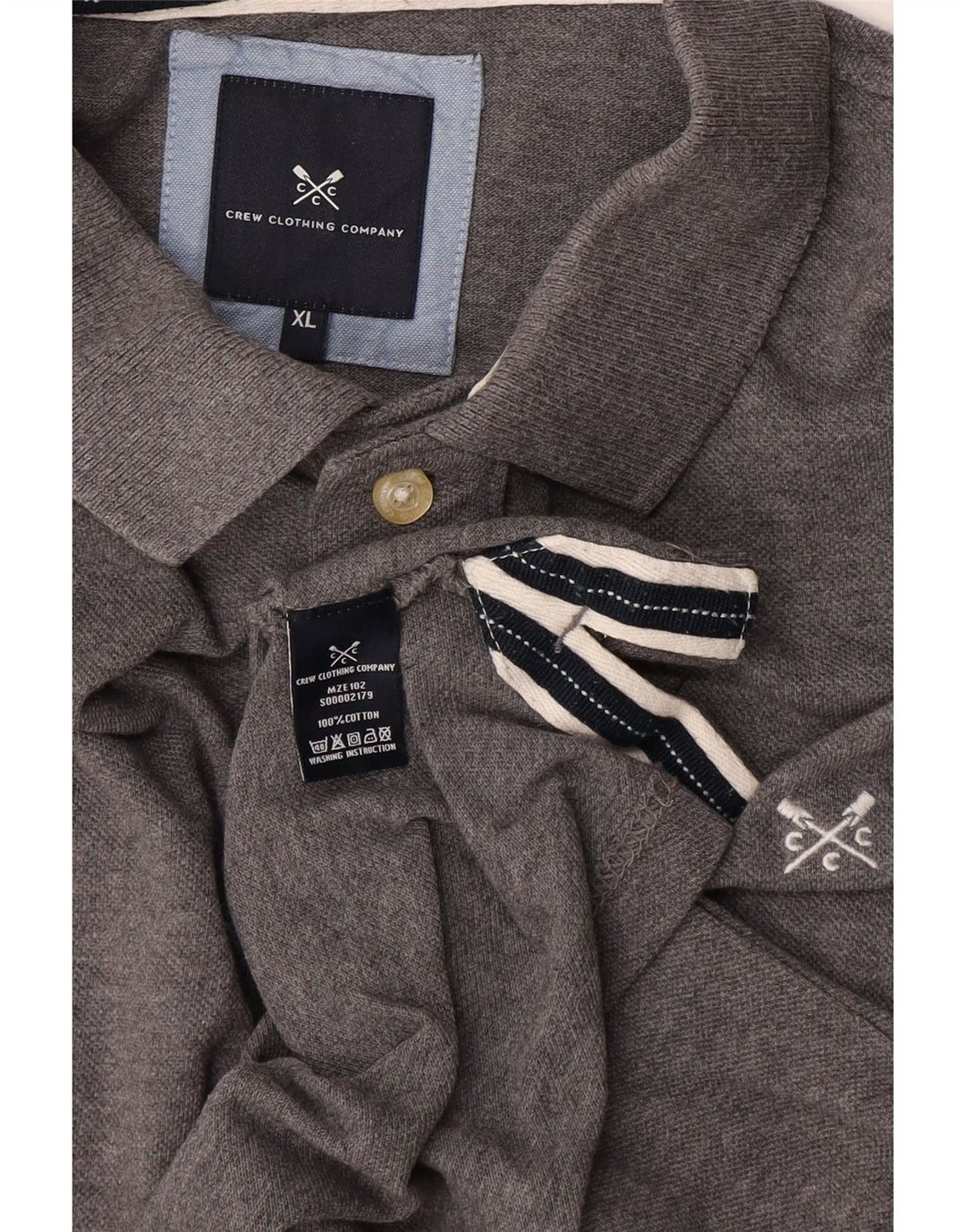 Crew Clothing Herren Poloshirt XL Grau Baumwolle