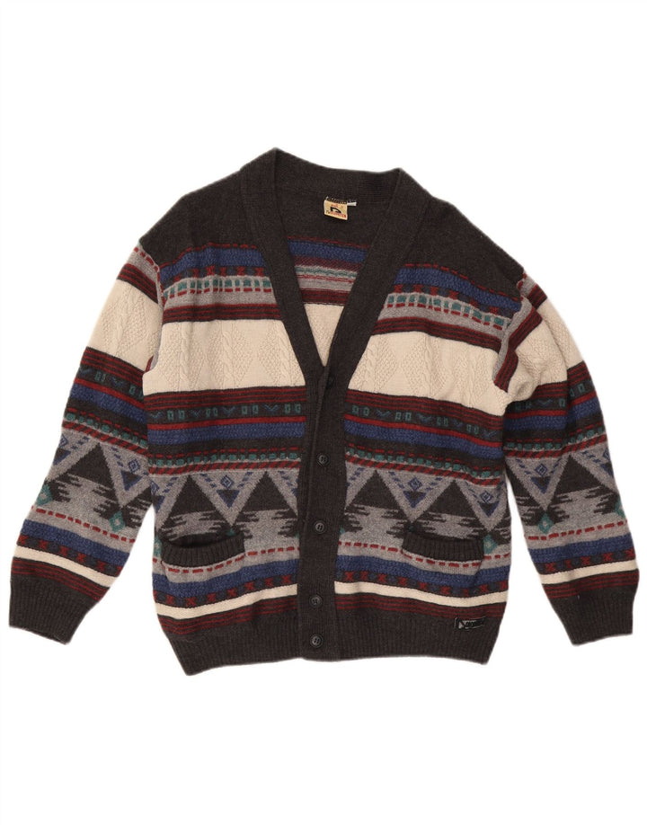 Dolomiten Herren-Strickjacke IT 50 Medium Mehrfarbige geometrische Wolle