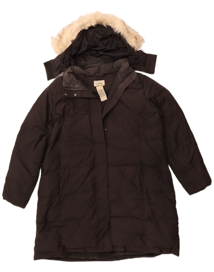 L.L.BEAN Damen Übergroßer, wattierter Mantel mit Kapuze, UK 18, XL, Schwarz, Polyester
