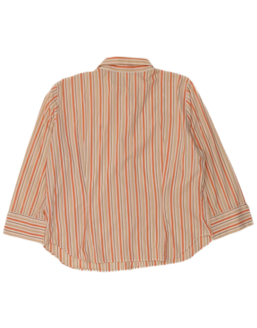 Lacoste Damen-Hemd, Größe 46, XL, beige Nadelstreifen-Baumwolle