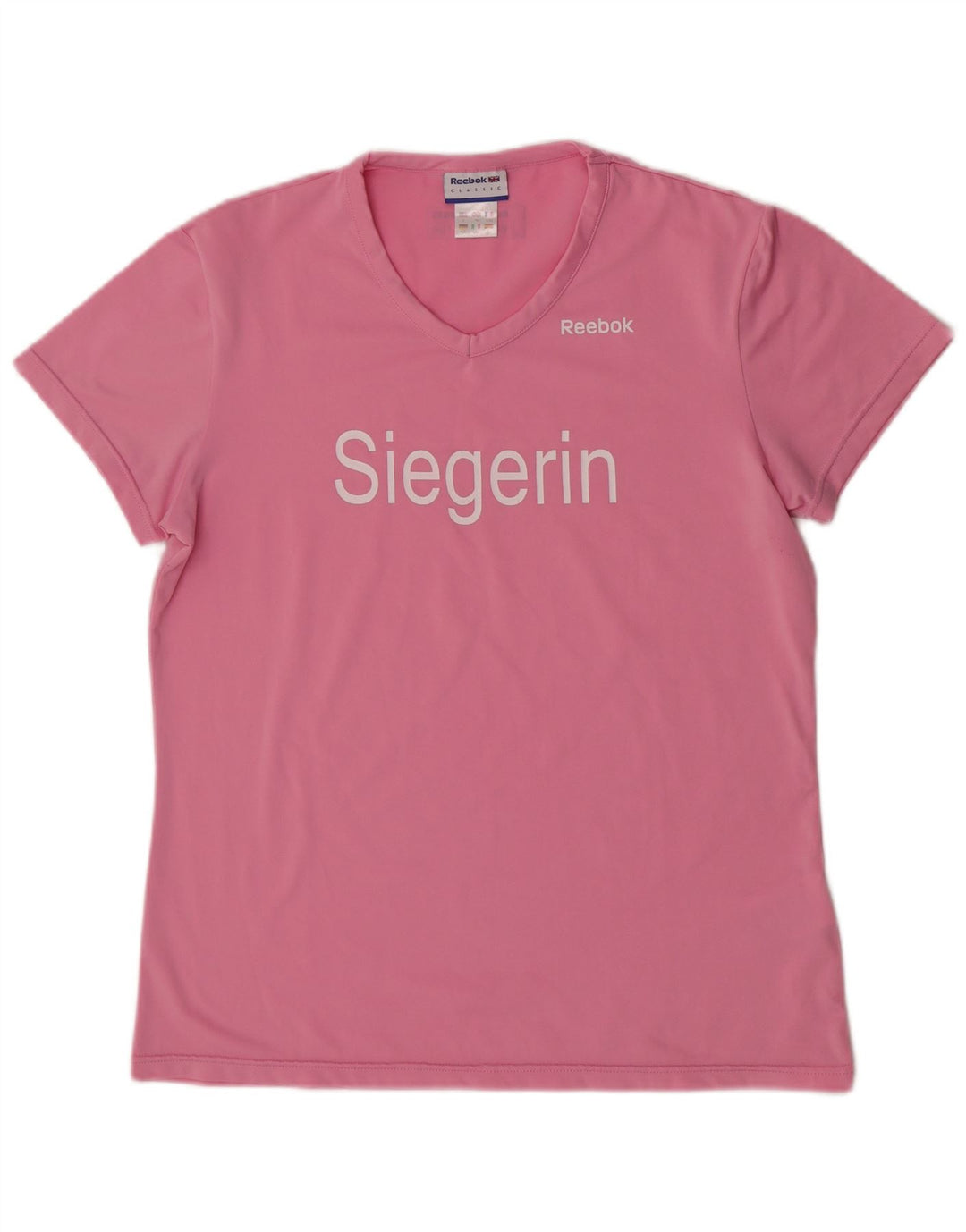 Reebok Damen Kurzarm-T-Shirt mit Grafik, UK 14, Mittelrosa, Polyester