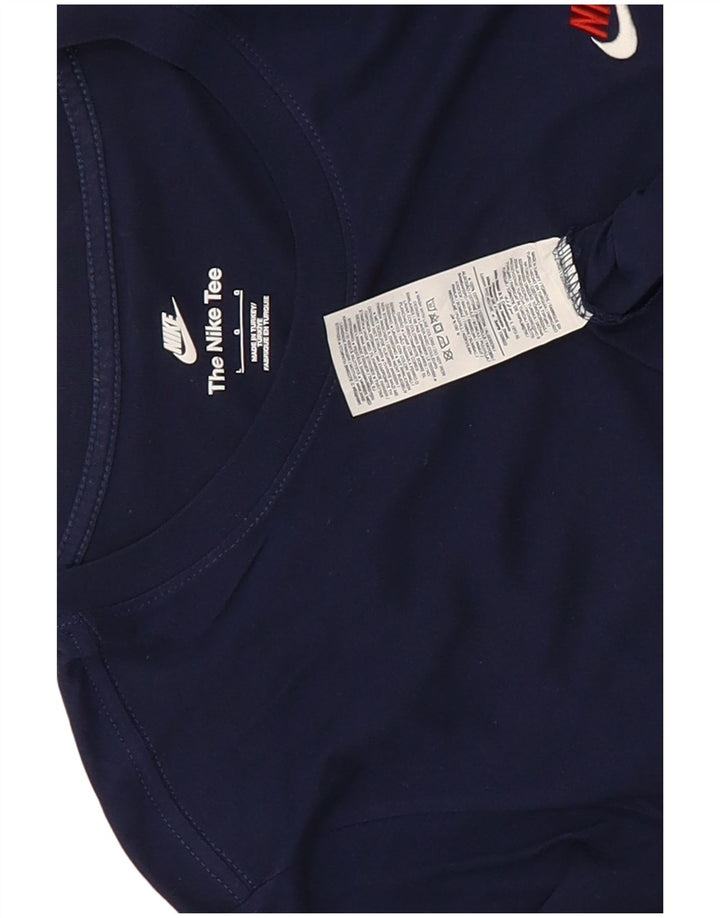 Nike Herren T-Shirt Top Large Marineblau Baumwolle