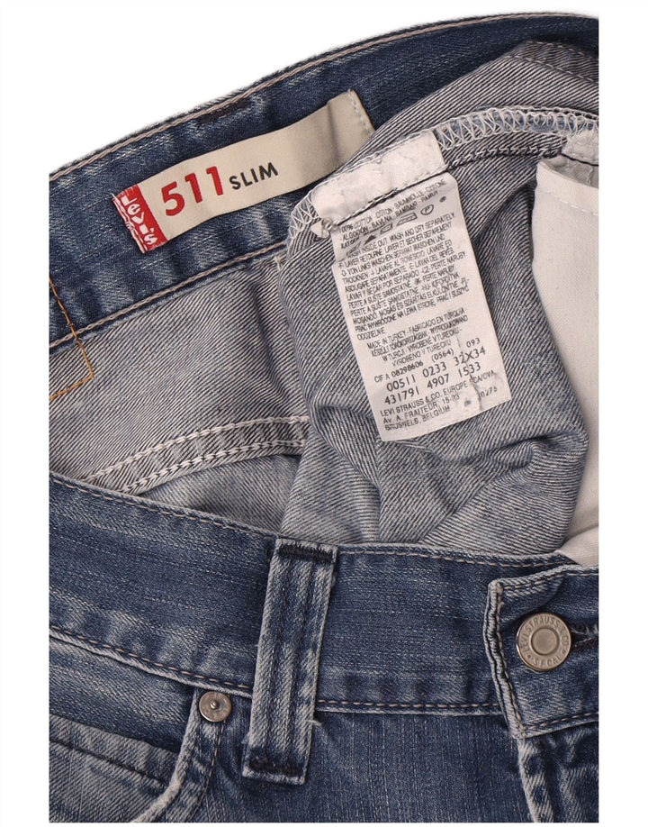 Levi's Herren 511 Slim Jeans W32 L34 Blaue Baumwolle