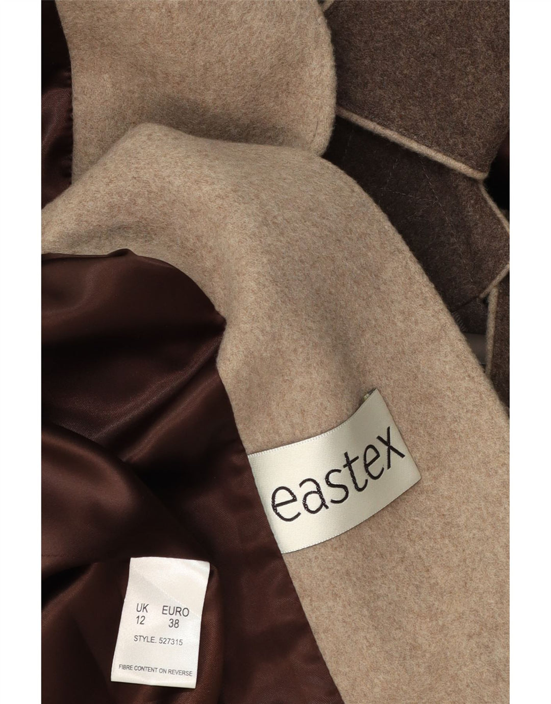 Eastex Damenmantel UK 12 Mittelbraune Wolle