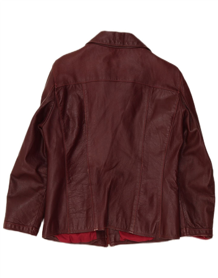 Vintage Damen Lederjacke UK 14 Medium Burgund