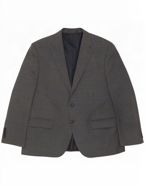 Marks & Spencer Herren-Blazer mit 2 Knöpfen, Größe 44, 2XL, graue Schurwolle