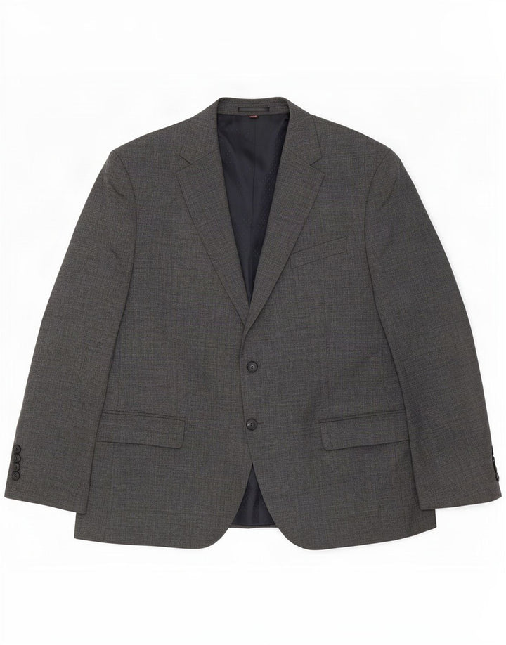 Marks & Spencer Herren-Blazer mit 2 Knöpfen, Größe 44, 2XL, graue Schurwolle