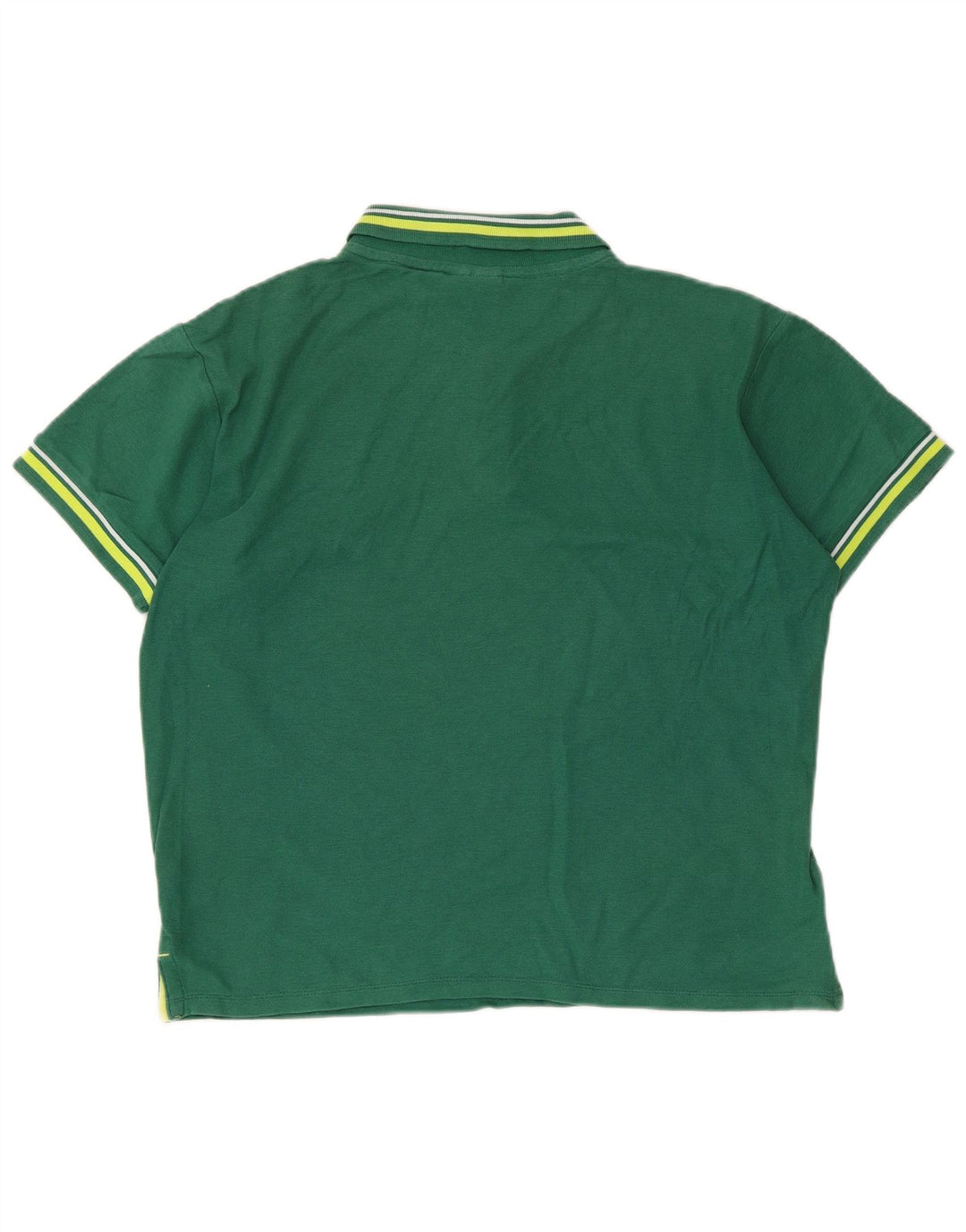 Umbro Herren-Poloshirt aus mittelgrüner, gestreifter Baumwolle