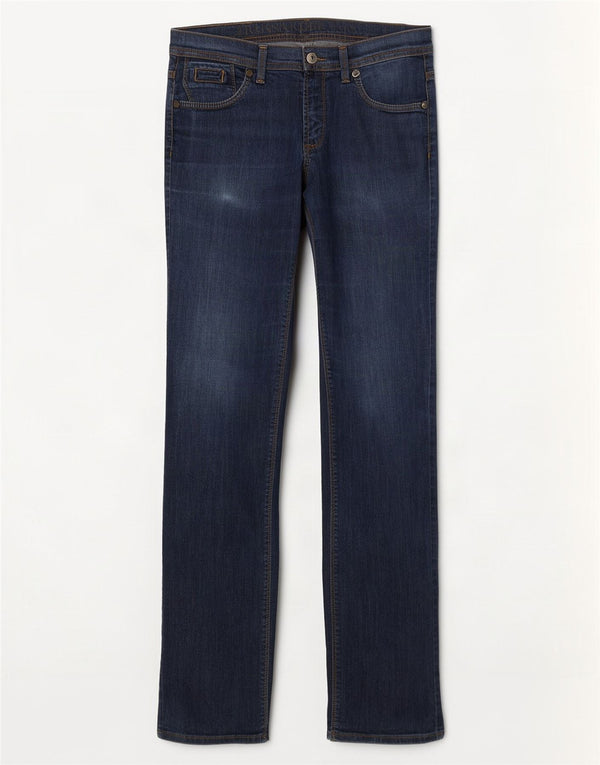 Trussardi Damen Straight Jeans W30 L32 Marineblaue Baumwolle
