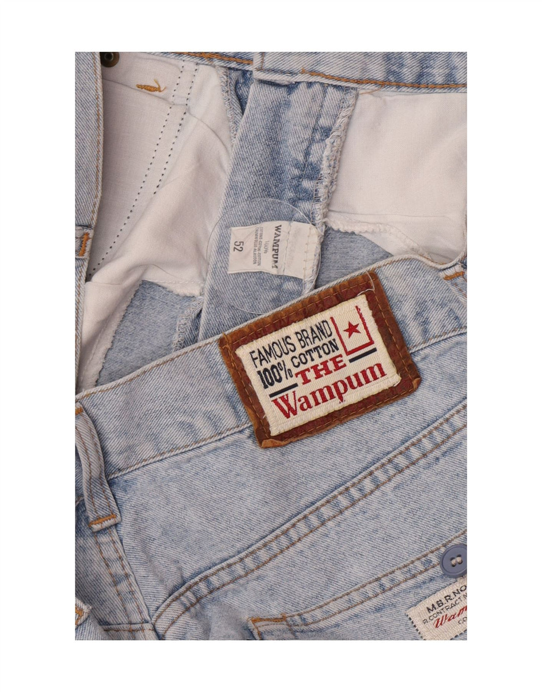Wampum Herren Straight Jeans W34 L29 Blaue Baumwolle