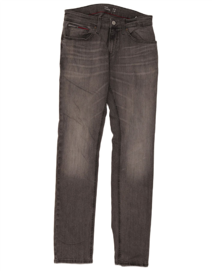 Tommy Hilfiger Damen Scanton Slim Jeans W32 L34 Graue Baumwolle