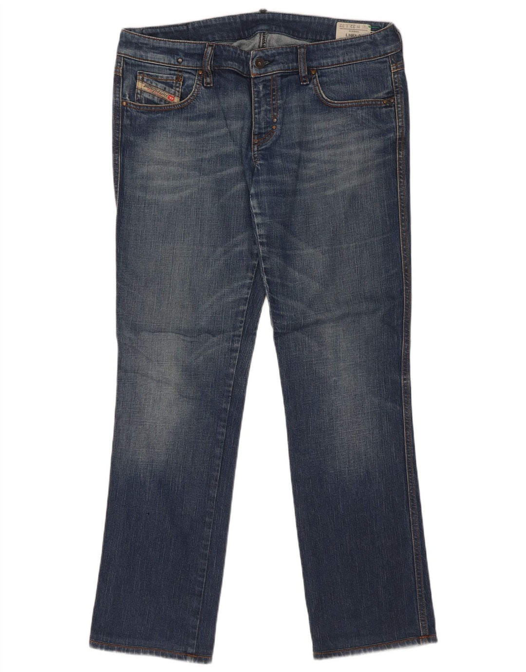 Diesel Damen Lhela Straight Jeans W32 L32 Blaue Baumwolle